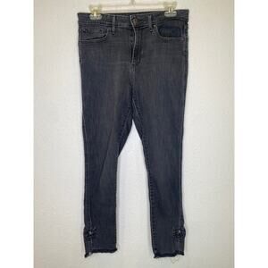 Levi’s 721 High Rise Skinny Ankle Charcoal Denim Jeans Ankle Bows Sz 29 Cotton